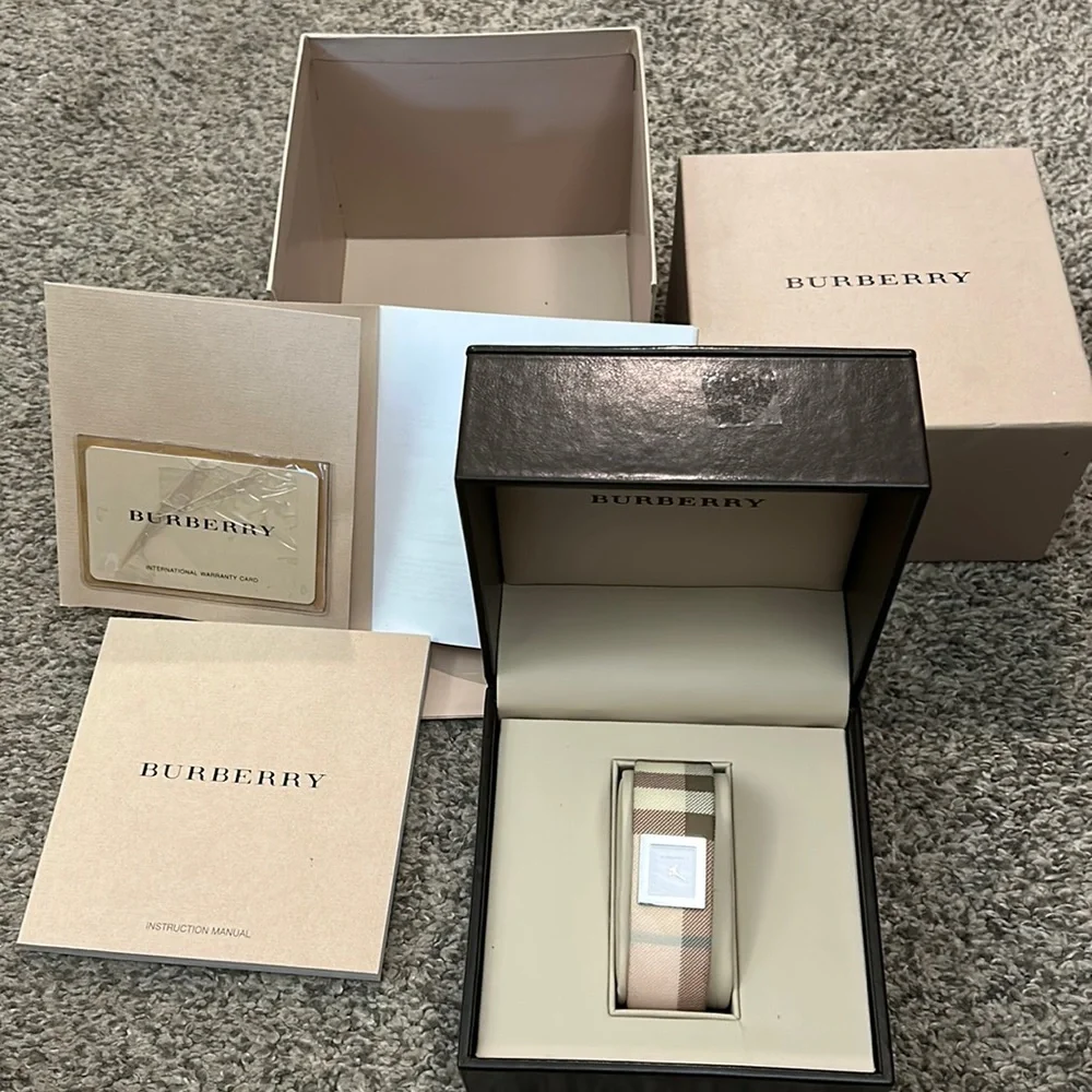 Burberry Pink Mother of Pearl Leather Stainless Steel Watch - Picture 9 of 12